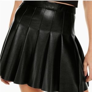 Aritzia Pleated Leather Skirt